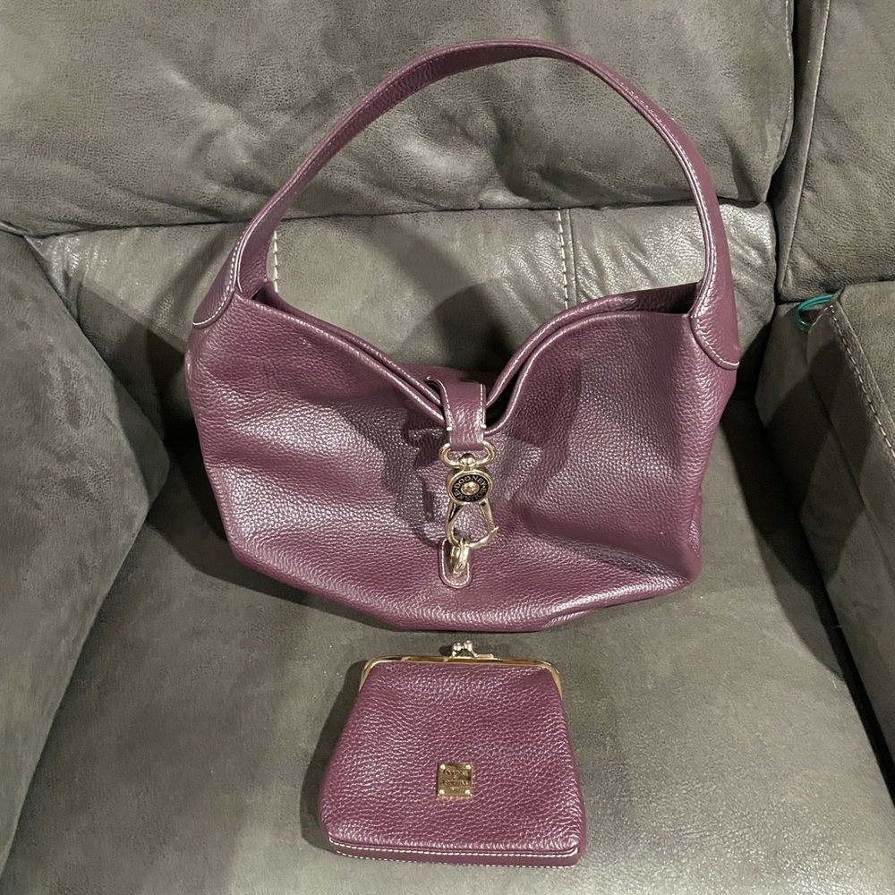 Dooney & Bourke Pebble Grain Small Logo Lock Sac & Large Framed Purse